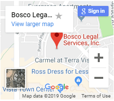Map of Bosco Legal Services, Inc. Rancho Cucamonga office location