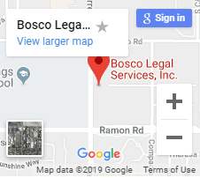 Map of Bosco Legal Services, Inc. Palm Springs office location