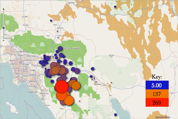 Service Attempts in San Bernardino and Riverside Counties
