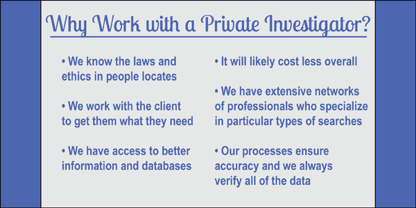 People Finder Work With an Investigator