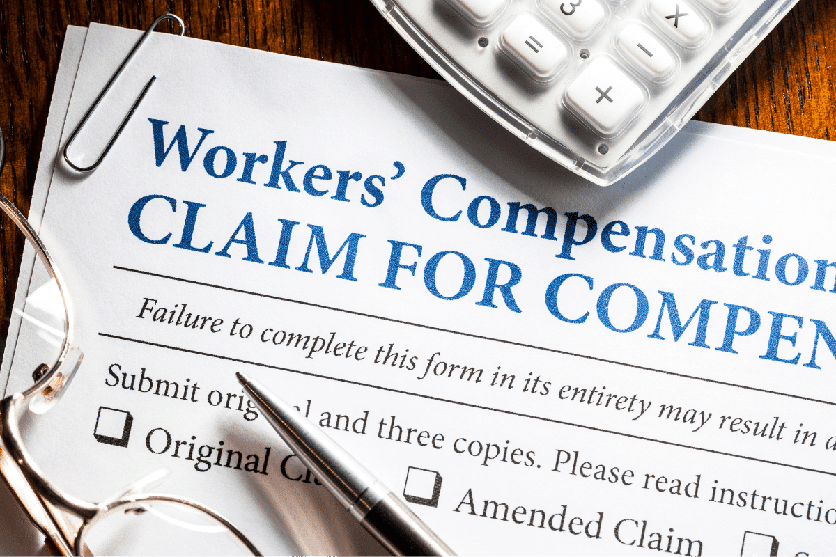 Image of a workers' compensation claim form. Learn how to detect and prevent workers' comp fraud from Bosco Legal Services.